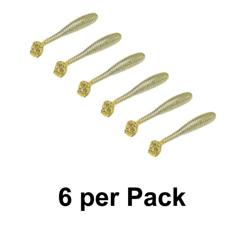 Strike King Rage Swimmer Fishing Lure, Soft Plastic Paddletail Minnow, Sleek Nose Cone, Softly Ribbed Body, Thin Tail - Image 2